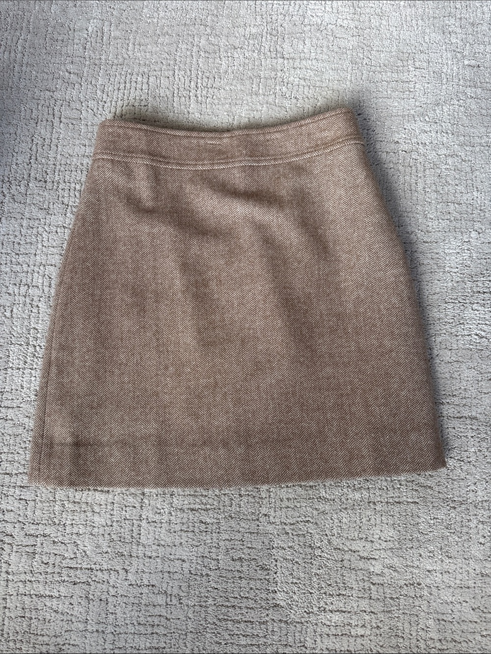 J. Crew Tan Herringbone Mini Skirt